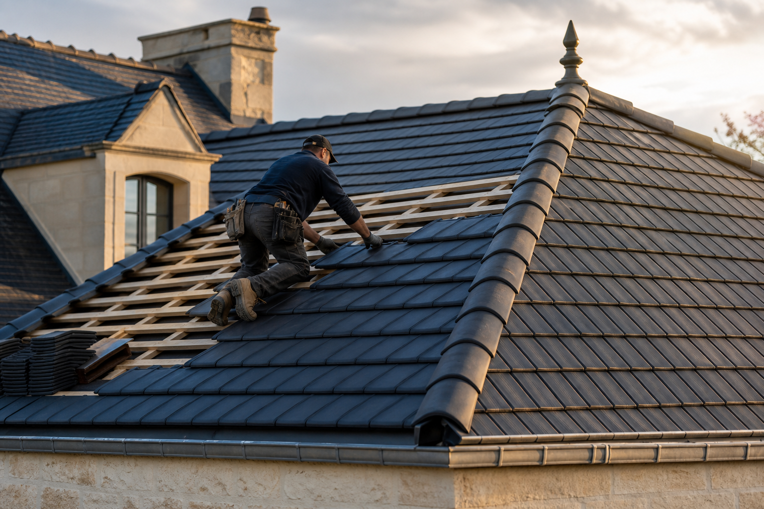Chantier de couverture réalisé avec soin